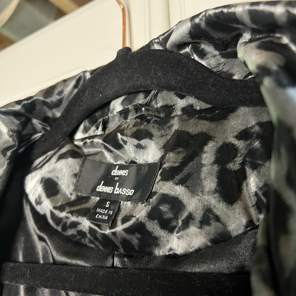 Dennis Basso Y2K Leopard Satin Tie Waist Trench Jacket S - Picture 8 of 14